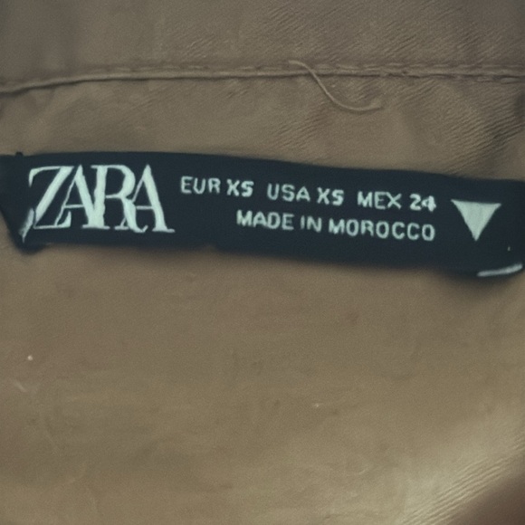 ZARA cropped poplin blouse long sleeves buttoned down Sz XS - Picture 8 of 9